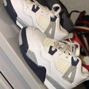 Jordan Kids White and Navy Sneakers